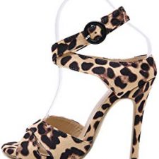 zapatos de los 80 de mujer sandalias de tacón con estampado de leopardo